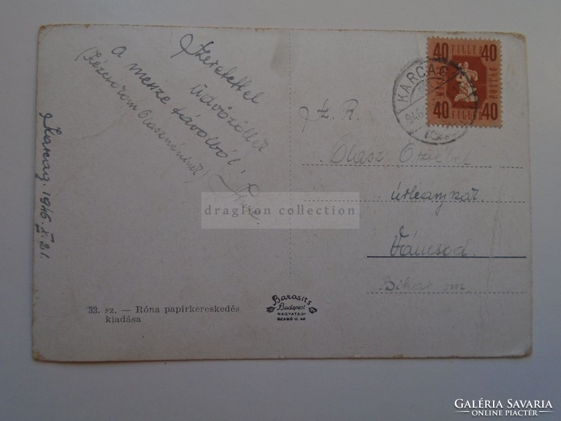 G21.403 Old postcard scratch 1946 sent to Váncsod