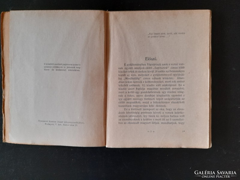 Végvári versek. 1921. Remenyik Sándor álnéven kiadott kötete