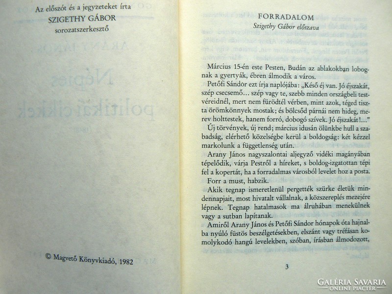 3 seed books in one: bölöni f. S., Arany j., Gyula Krúdy: the land distribution of the chapel in 1982.
