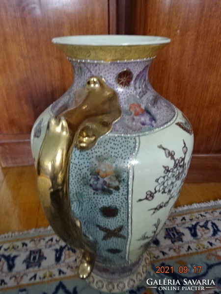 Kínai porcelán váza, madár, pillangó mintával, magassága 45 cm. Vanneki!