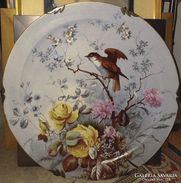 Viennese alt wien: bird, floral wall bowl