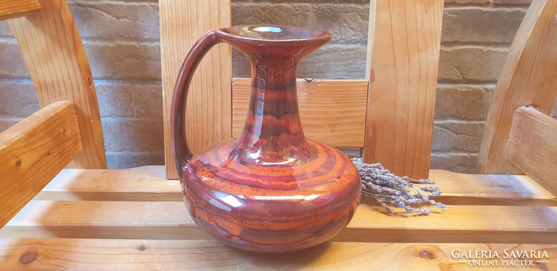 A rare János Majoros vase with handles
