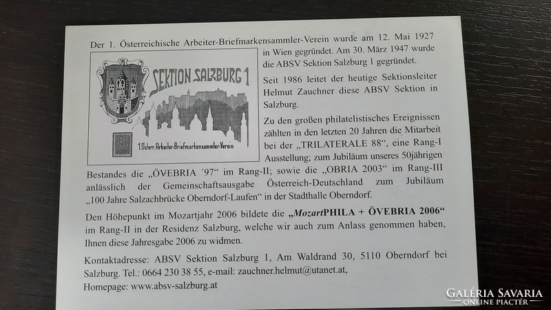 Mozartphila-övebria commemorative card, 2006 edition. He has!