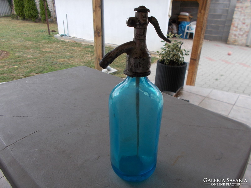 Old blue soda bottle, flawless