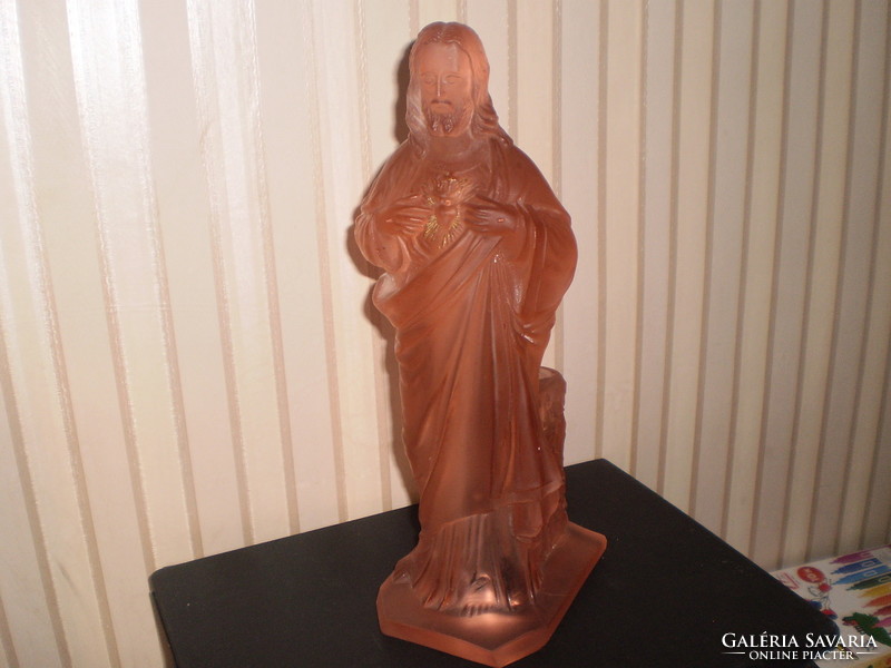 Murano pink jesus glass statue