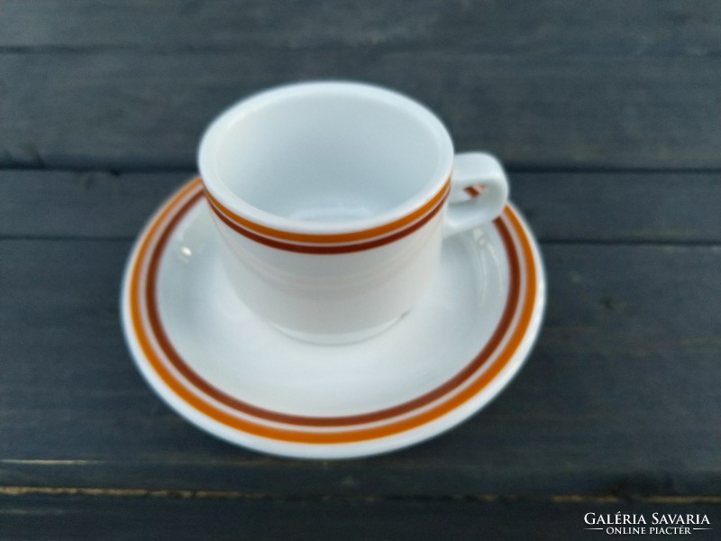 Lowland yellow-brown striped mocha cup with saucer