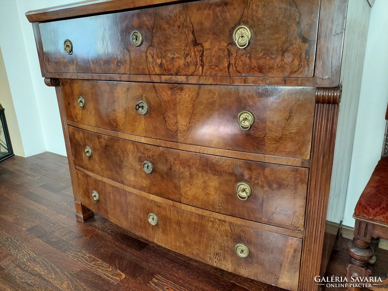 Original large belly Biedermeier chest of drawers