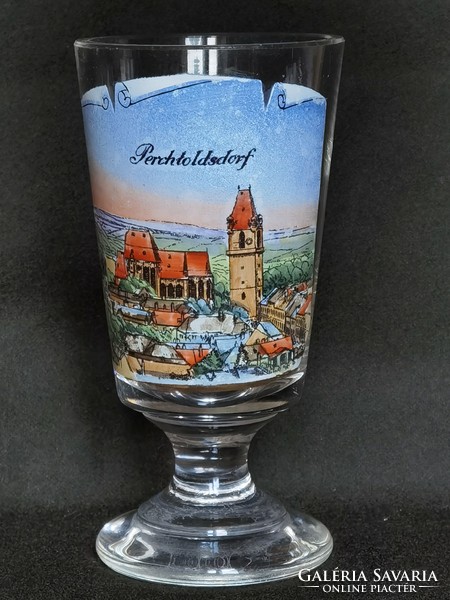 Antique Biedermeier thick-walled blown stemmed glass