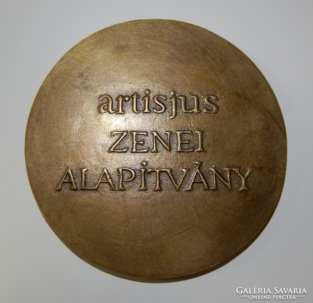 For Hungarian contemporary music, bronze plaque