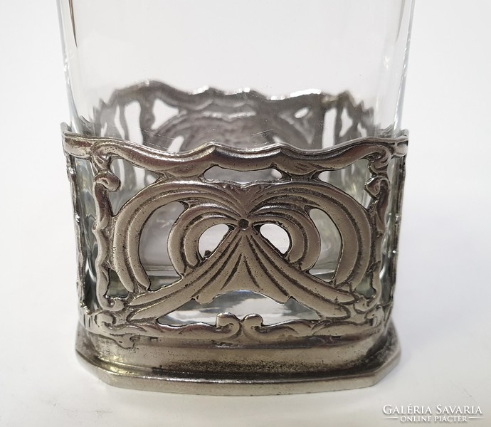 Whiskeys glass with metal base, 2 pcs