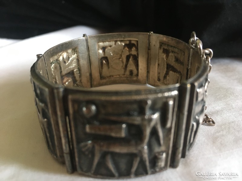 László Dömötör / 1914-1994 / craftsman bracelet - silver-plated - in excellent condition
