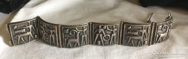 László Dömötör / 1914-1994 / craftsman bracelet - silver-plated - in excellent condition