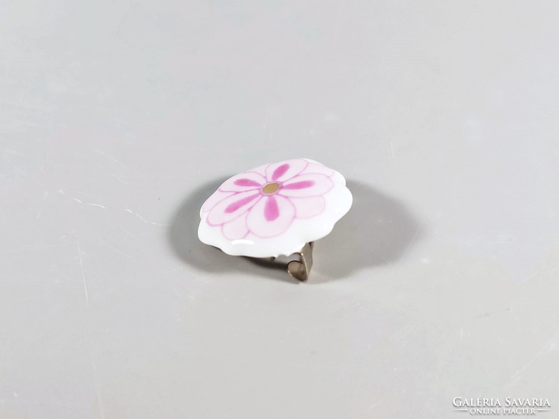 Herend purple floral badge 4 cm., Flawless! (I090)