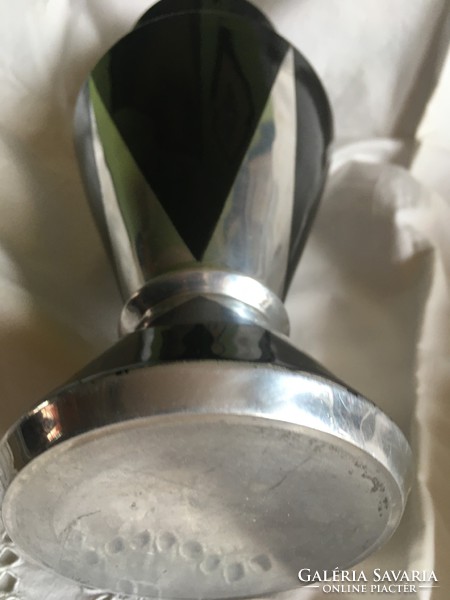 SKANDINÁV DESIGN-alumíniumból-ezüst magas fénnyel-VÁZA