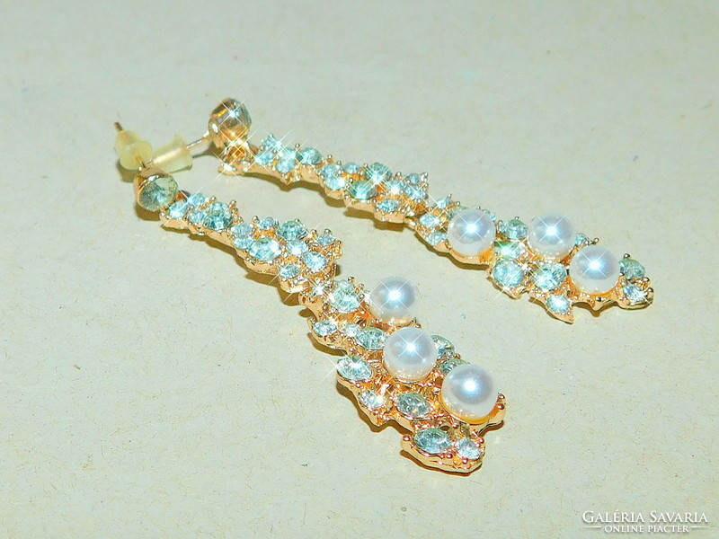 Casual Pearl - Crystal Gold Gold Filled Earrings