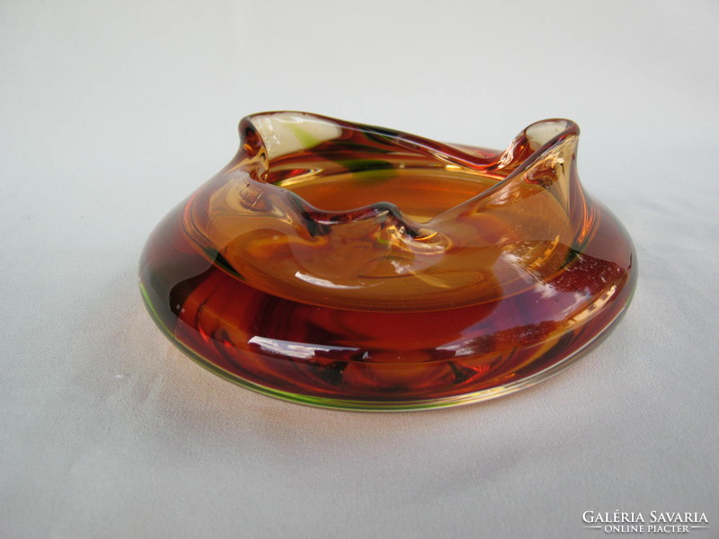 Retro ... Heavy thick glass ashtray