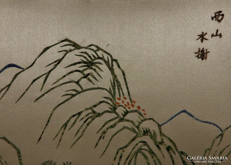 Kínai selyemkép, kézzel festett