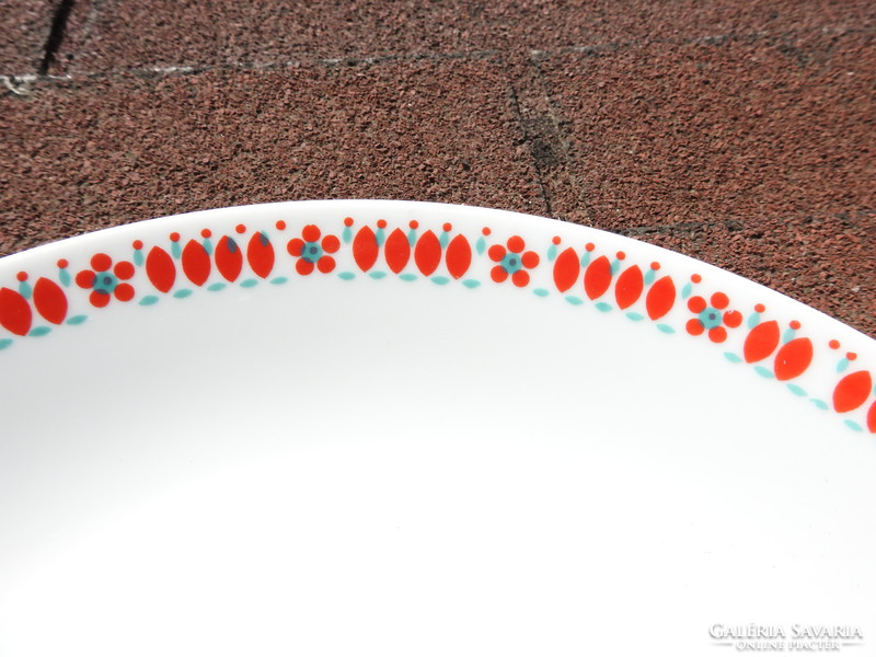 Kahla large bowl - centerpiece - with modern red border pattern