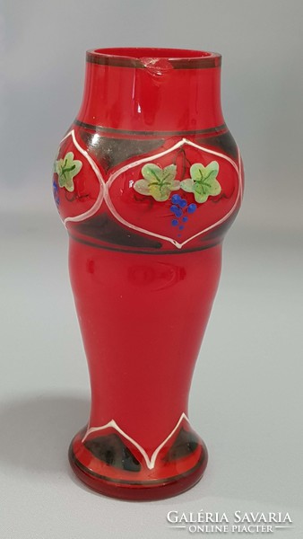 Antik kézzel festett üveg váza