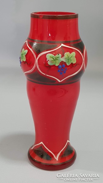 Antik kézzel festett üveg váza