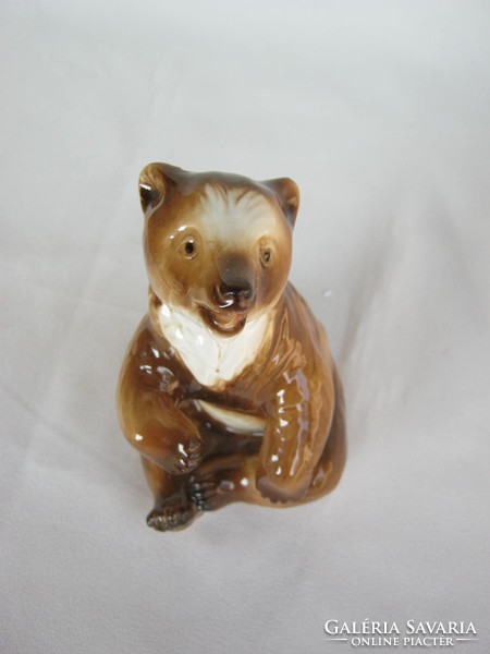 Royal Dux porcelán maci barna medve