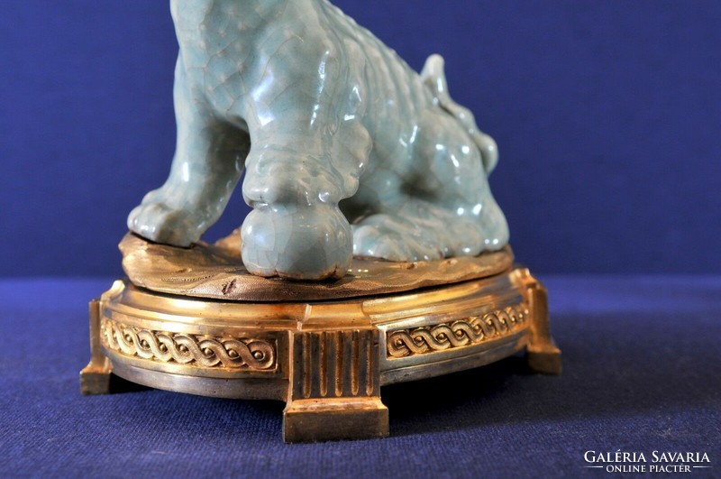 Antik kínai Celadon kerámia oroszlán, 17. század