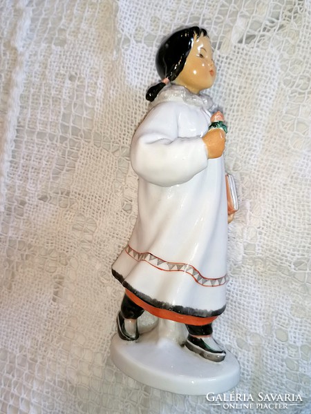 A very rare Lomonosov porcelain Mongolian schoolgirl