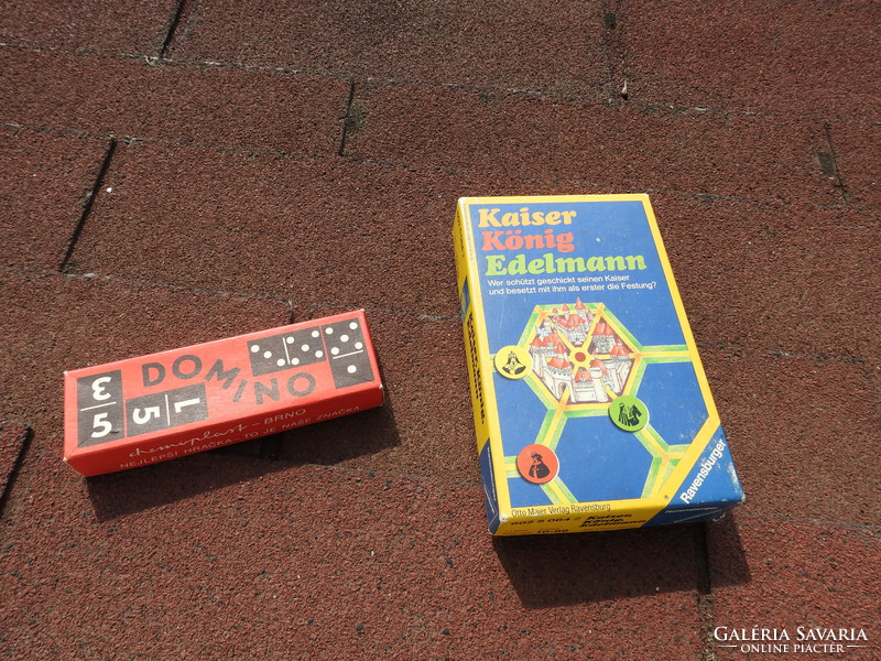 Régi játékok - társas dominó - 10 Spielmöglichkeiten - Kaiser König Edelmann