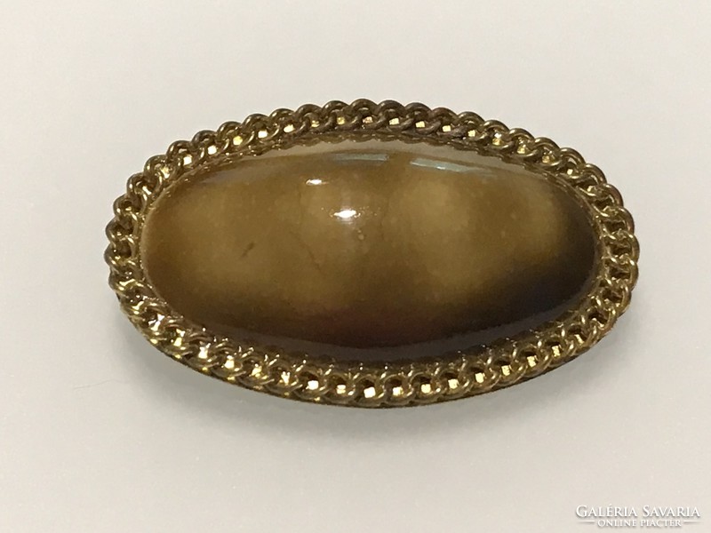 Old brooch with porcelain inserts, 4.5 x 3 cm