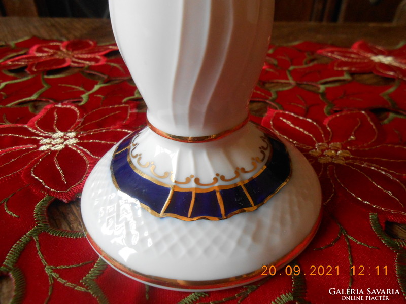 Raven house porcelain blue rose candle holder