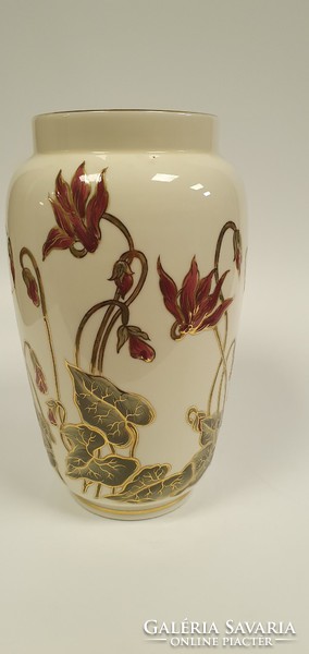 Zsolnay, large vase with floral decor