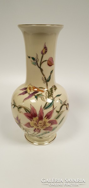 Zsolnay, virág dekoros váza