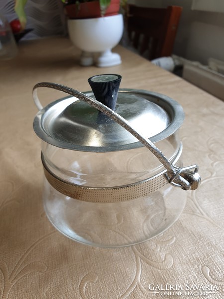 Retro sugar bowl with handles for sale!