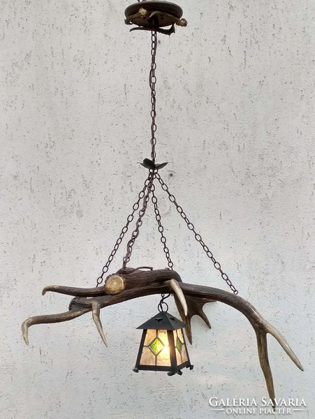 Antique large deer antler chandelier