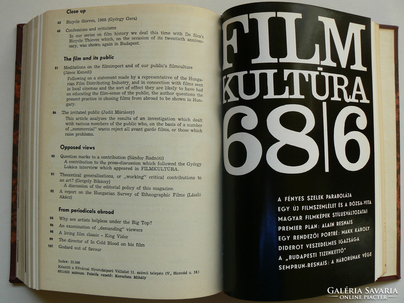 Film culture 1968, full vintage combined, book in good condition