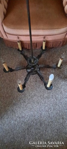 Old antique chandelier with 6 branches