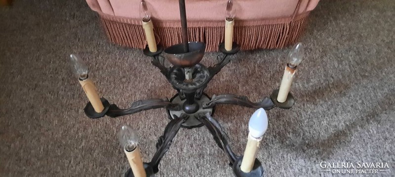 Old antique chandelier with 6 branches