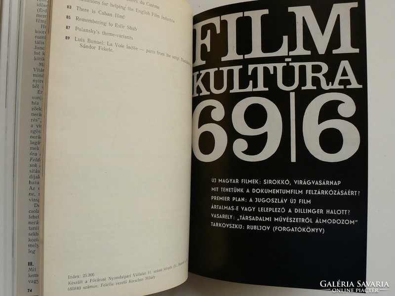 FILMKULTÚRA 1969, TELJES ÉVJÁRAT EGYBEKÖTVE, KÖNYV JÓ ÁLLAPOTBAN