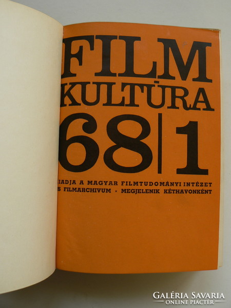 FILMKULTÚRA 1968, TELJES ÉVJÁRAT EGYBEKÖTVE, KÖNYV JÓ ÁLLAPOTBAN