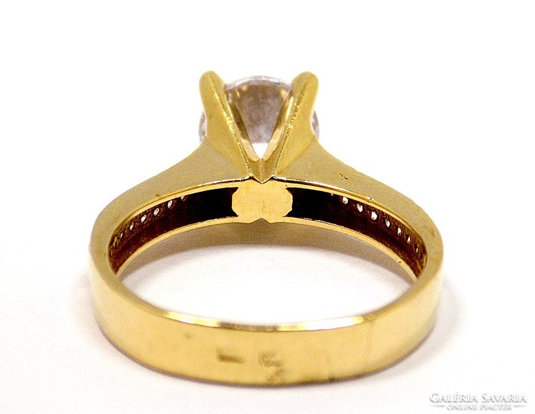 Köves arany szoliter gyűrű (ZAL-Au99181)