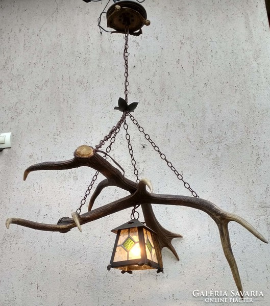 Antique large deer antler chandelier