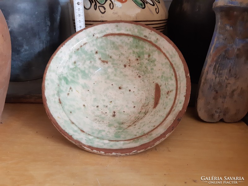 Folk ceramic glazed tile plate