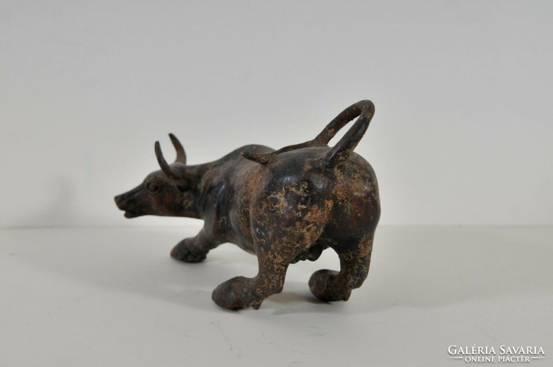 Antique Chinese buffalo, bronze figurine, 19th Century