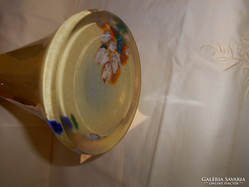 Kézműves  nagyméretű üveg váza-többszínű üvegből
