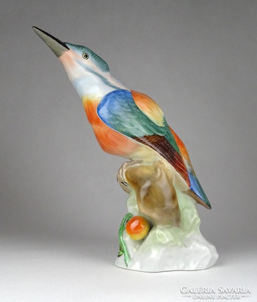 0C934 Herendi madár jégmadár porcelán figura 21 cm