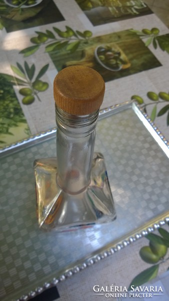 Enamel painted 4-sided bottle, glass