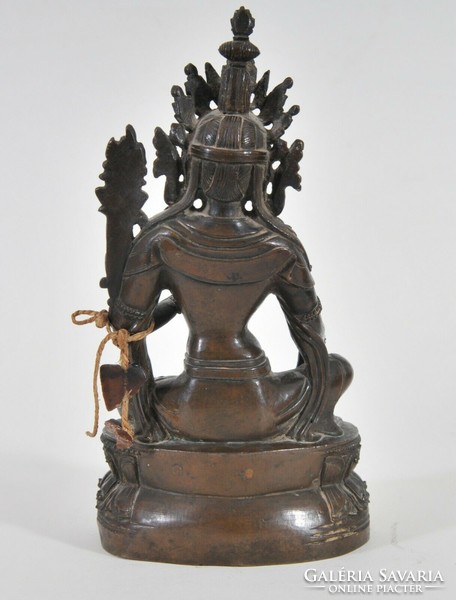 Green Tara goddess, antique bronze figure, 18th Century