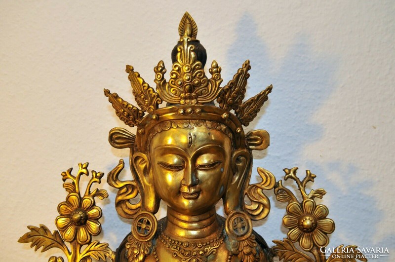 Green tara, antique bronze figurine