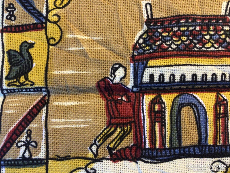 Canvas poster.Bayeux upholstery detail.