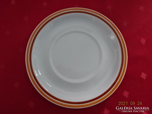 Plain porcelain soup cup placemat with brown stripe, diameter 16.5 cm. He has!